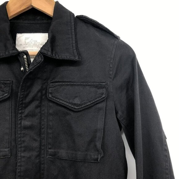 Moussy Black military style utility Jacket 4 pockets drawstring waistband - Picture 11 of 16